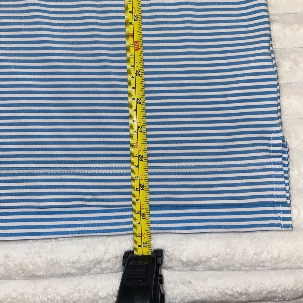 FootJoy FJ Men's Blue and White Striped 3 Button Golf Polo Shirt Size M - Picture 7 of 9